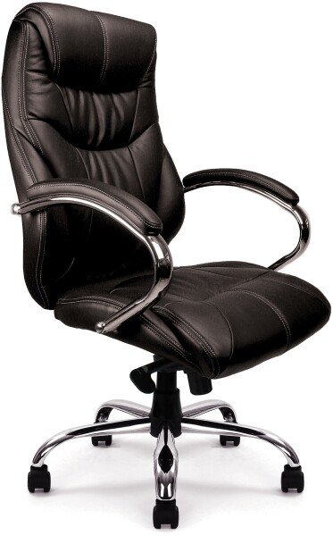 Nautilus Sandown Luxurious Leather Faced Executive Chair - Black