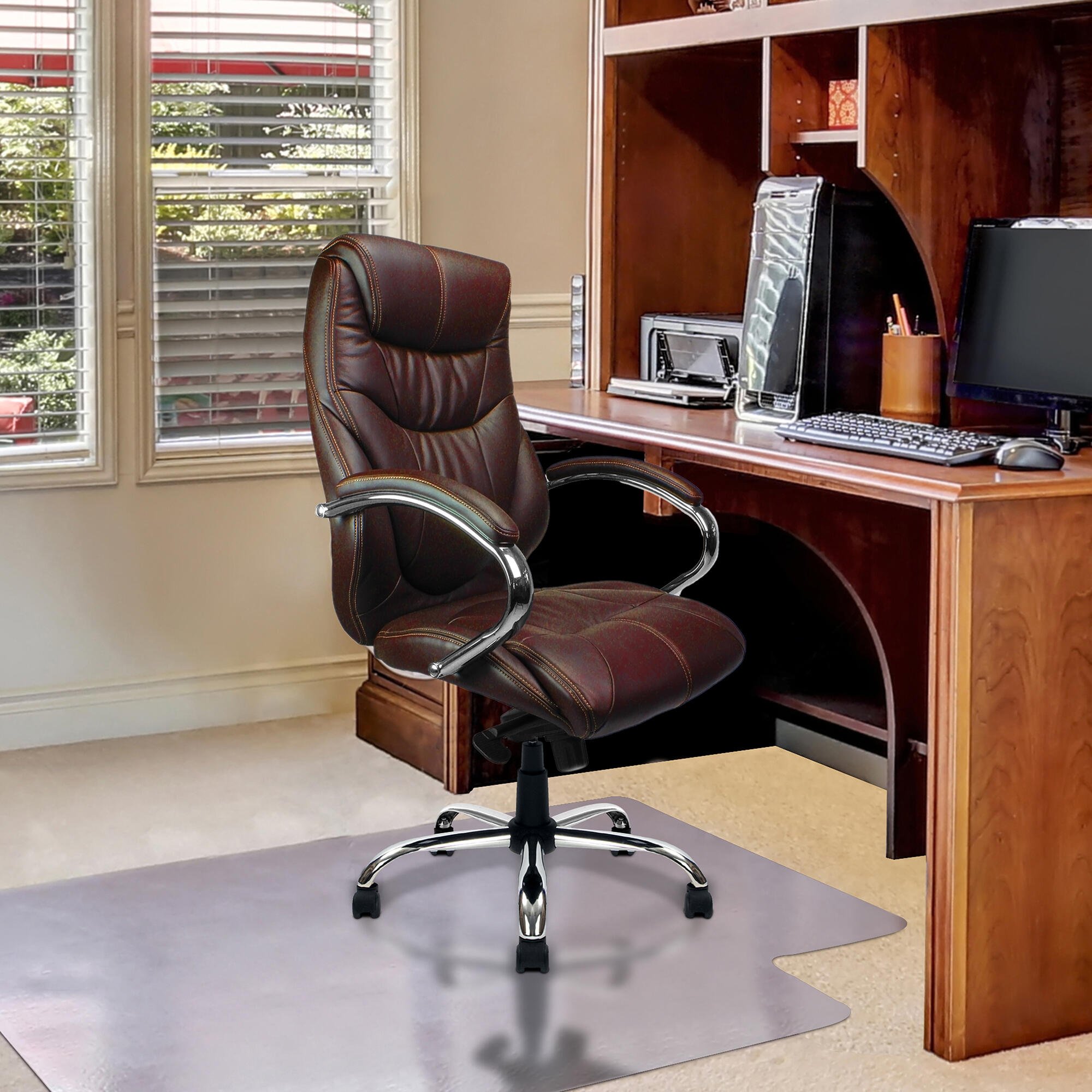 brown leather chairs