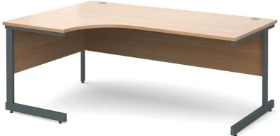 Dams Contract 25 Corner Desk with Single Cantilever Legs - 1800 x 1200mm