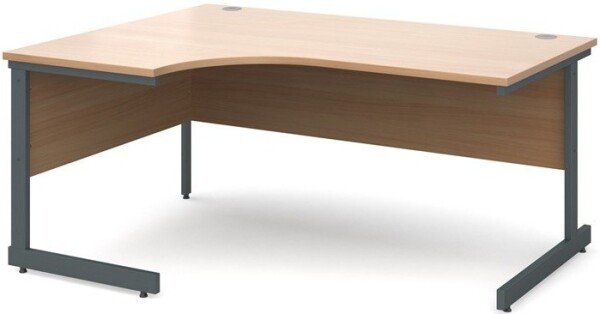 Dams Contract 25 Corner Desk with Single Cantilever Legs - 1600 x 1200mm - Beech