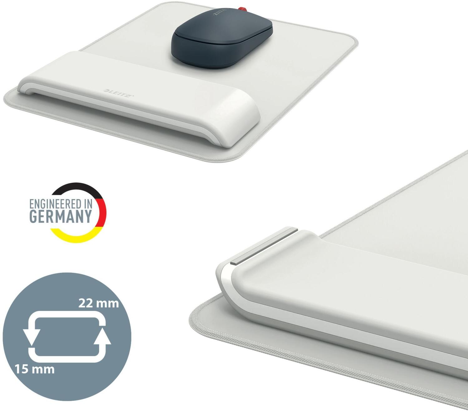 Tapis De Souris Londo En Cuir Blanc Avec Repose-Poignet - Modèles OT215/216/217