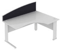 Elite Desk Mounted Curved System Fabric Screen - Width 973mm