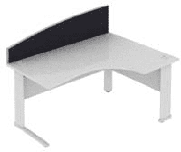 Elite Desk Mounted Curved System Fabric Screen - Width 1573mm