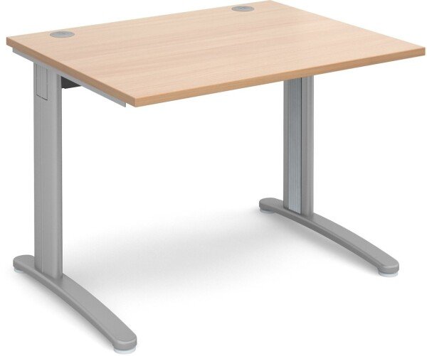 Dams TR10 Rectangular Desk with Cable Managed Legs - 1000mm x 800mm - Beech