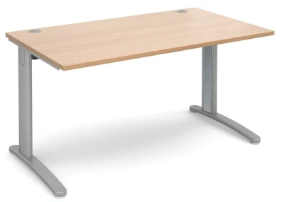 Dams TR10 Rectangular Desk with Cable Managed Legs - 1400mm x 800mm