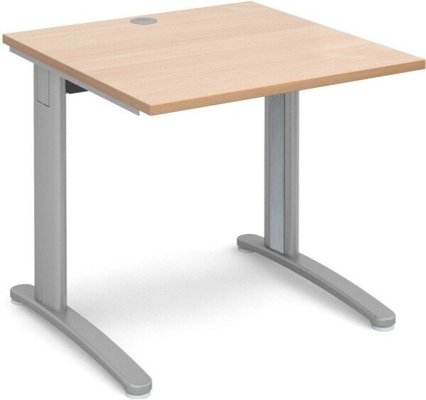 Dams TR10 Rectangular Desk with Cable Managed Legs - 800mm x 800mm - Beech