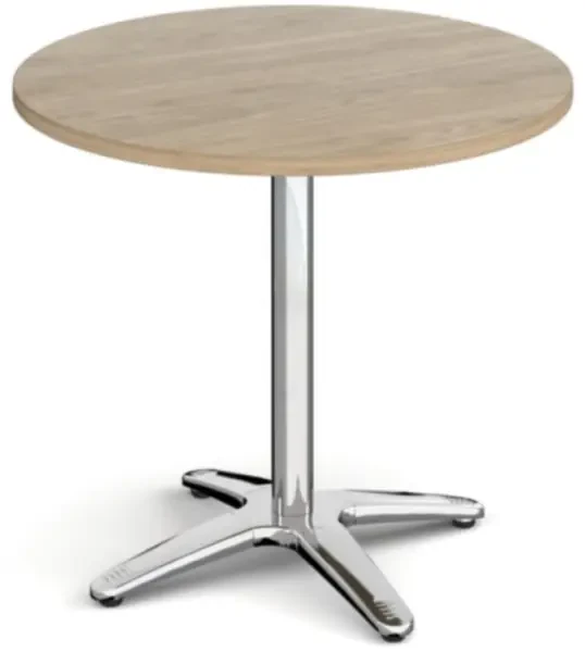 Dams Roma Circular Dining Table with Chrome 4 Leg Base 800mm - Barcelona Walnut