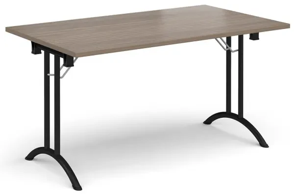 Dams Rectangular Folding Leg Table with Curved Foot Rails 1400 x 800mm - Barcelona Walnut