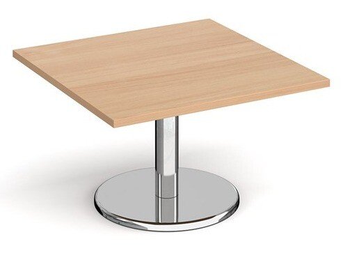 Dams Pisa Square Coffee Table With Round Base 800mm - Beech
