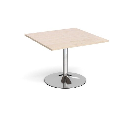 Dams Chrome Trumpet Base Square Boardroom Table 1000mm