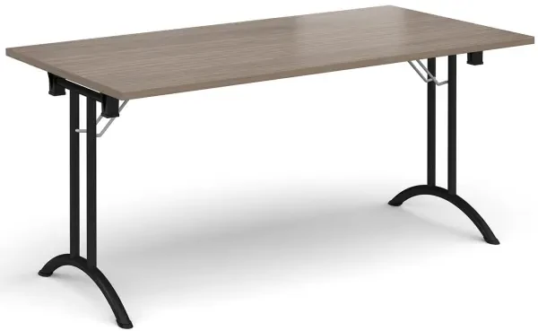 Dams Rectangular Folding Leg Table with Curved Foot Rails 1600 x 800mm - Barcelona Walnut