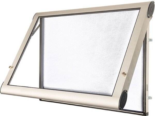 Spaceright Weathershield Wall Mounted Magnetic Outdoor Showcase - 1005 x 1031mm - Aluminium