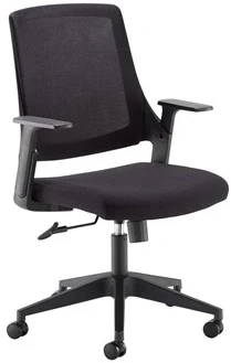 Dams Duffy Black Mesh Back Operator Chair with Black Fabric Seat & Black Base