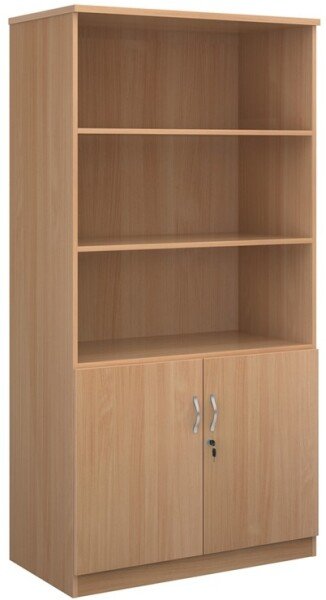 Dams Deluxe Combination Unit with Open Top 2000mm High with 4 Shelves - Beech