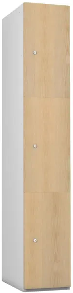 Probe Timberbox Three Compartment Locker - 1780 x 305 x 390mm - Ash