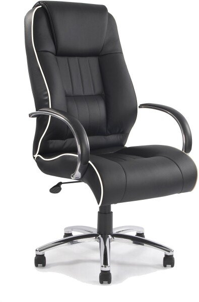 Nautilus Dijon Leather Faced Executive Chair - Black