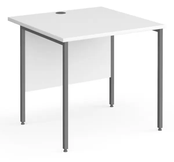 Dams Contract 25 Rectangular Desk with Straight Legs - 800 x 800mm - White
