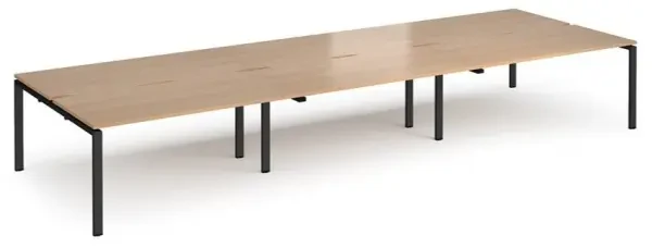 Dams Adapt Bench Desk Six Person Back To Back - 4800 x 1600mm - Beech