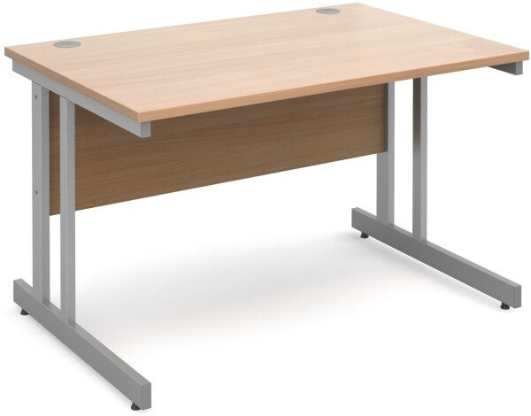 Dams Momento Rectangular Desk with Twin Cantilever Legs - 1200 x 800mm - Beech