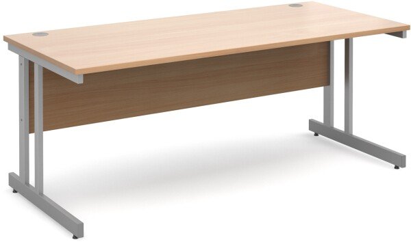 Dams Momento Rectangular Desk with Twin Cantilever Legs - 1800 x 800mm - Beech