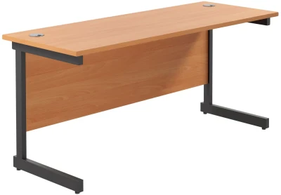 TC Single Upright Rectangular Desk with Single Cantilever Legs - 600mm Depth