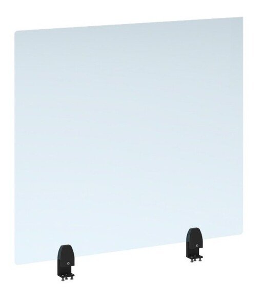 Acrylic Desk Mounted High Screen - 800mm Width - Black