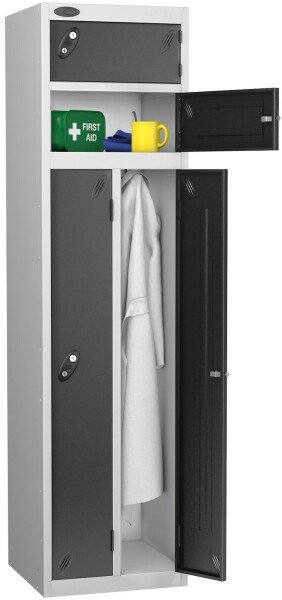 Probe Two Person Single Locker - 1780 x 460 x 460mm - Black (RAL 9004)