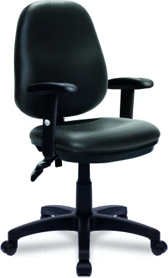 Nautilus Java 200 Black Vinyl Operator Chair - Height Adjustable Arms
