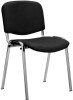 Nautilus ISO Chrome Framed Stackable Conference/Meeting Chair - Black Vinyl