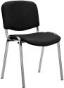 Nautilus ISO Chrome Frame Stackable Conference Vinyl Chair - Black