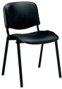 Nautilus ISO Black Frame Stackable Conference Vinyl Chair - Black
