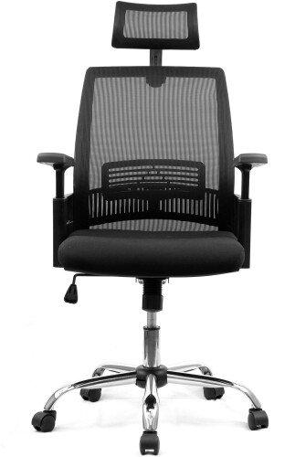 Nautilus Alpha High Back Mesh Chair with Headrest & Chrome Base