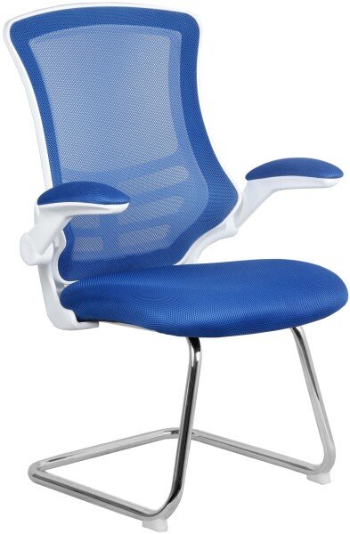 Nautilus Luna Designer Mesh Cantilever Chair - Blue - Blue