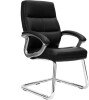 Nautilus Greenwich High Back Leather Effect Executive Visitor Armchair with Contoured Design Backrest & Chrome Base