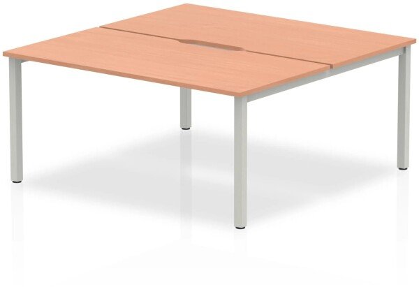 Dynamic Evolve Plus Bench Desk Two Person Back To Back - 1600 x 1600mm - Beech