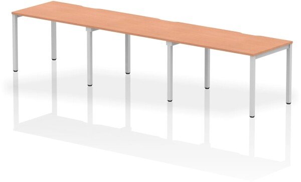 Dynamic Evolve Plus Bench Desk Three Person Row - 3600 x 800mm - Beech