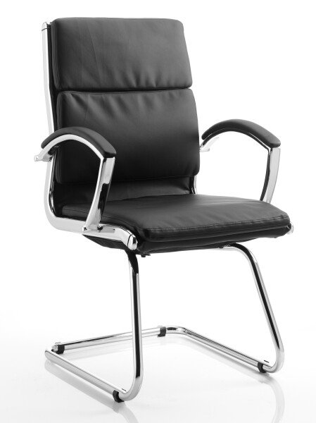 Dynamic Classic Bonded Leather Cantilever Chair - Black