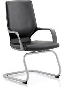 Dynamic Xenon Faux Leather Cantilever Chair - White Frame