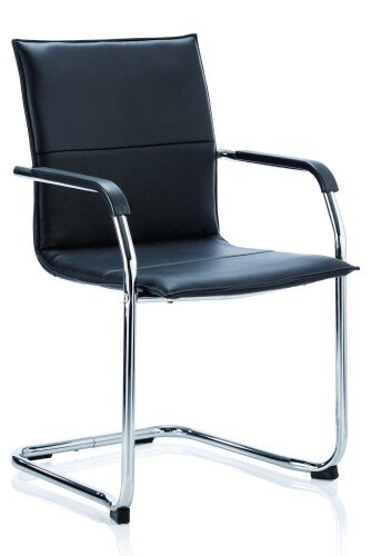 Dynamic Echo Bonded Leather Cantilever Chair - Black
