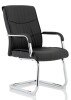 Dynamic Carter Black Luxury Cantilever Faux Leather Chair With Arms