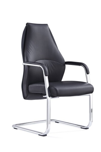 Dynamic Mien Bonded Leather Cantilever Chair - Black