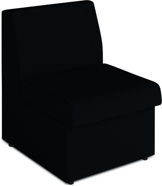 Nautilus Wave Contemporary Modular Fabric Low Back Sofa - Rectangular - Black