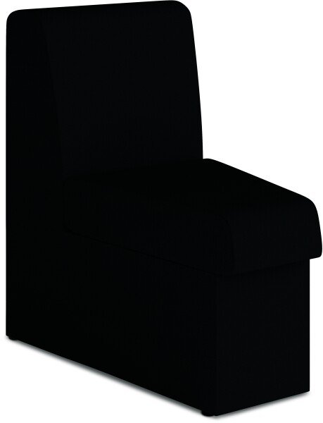 Nautilus Wave Contemporary Modular Fabric Low Back Sofa - Concave - Black