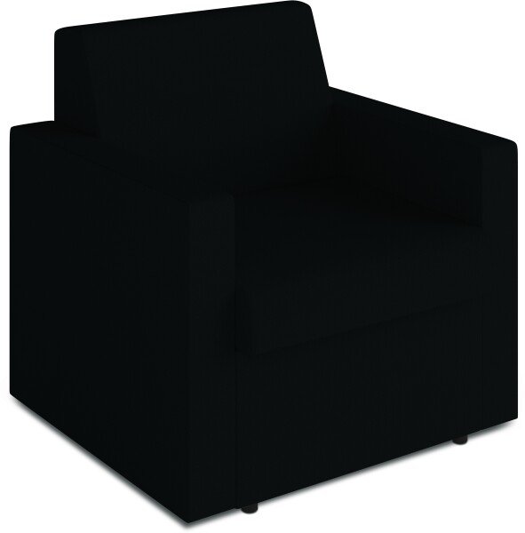 Nautilus Wave Contemporary Modular Fabric Low Back Sofa - Armchair - Black