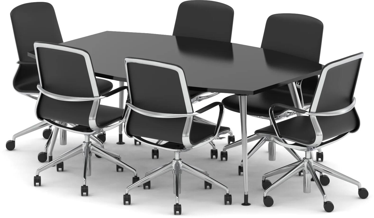 Dynamic Boardroom Table with 6 x Lucia Executive Chairs - 1800mm