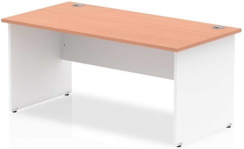Dynamic Two-Tone Rectangular Desk with Panel End Legs - (w) 1600mm x (d) 800mm