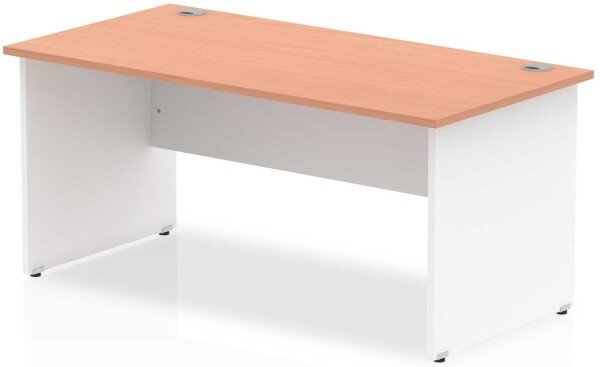Dynamic Impulse Two-Tone Rectangular Desk with Panel End Legs - 1600mm x 800mm - Beech