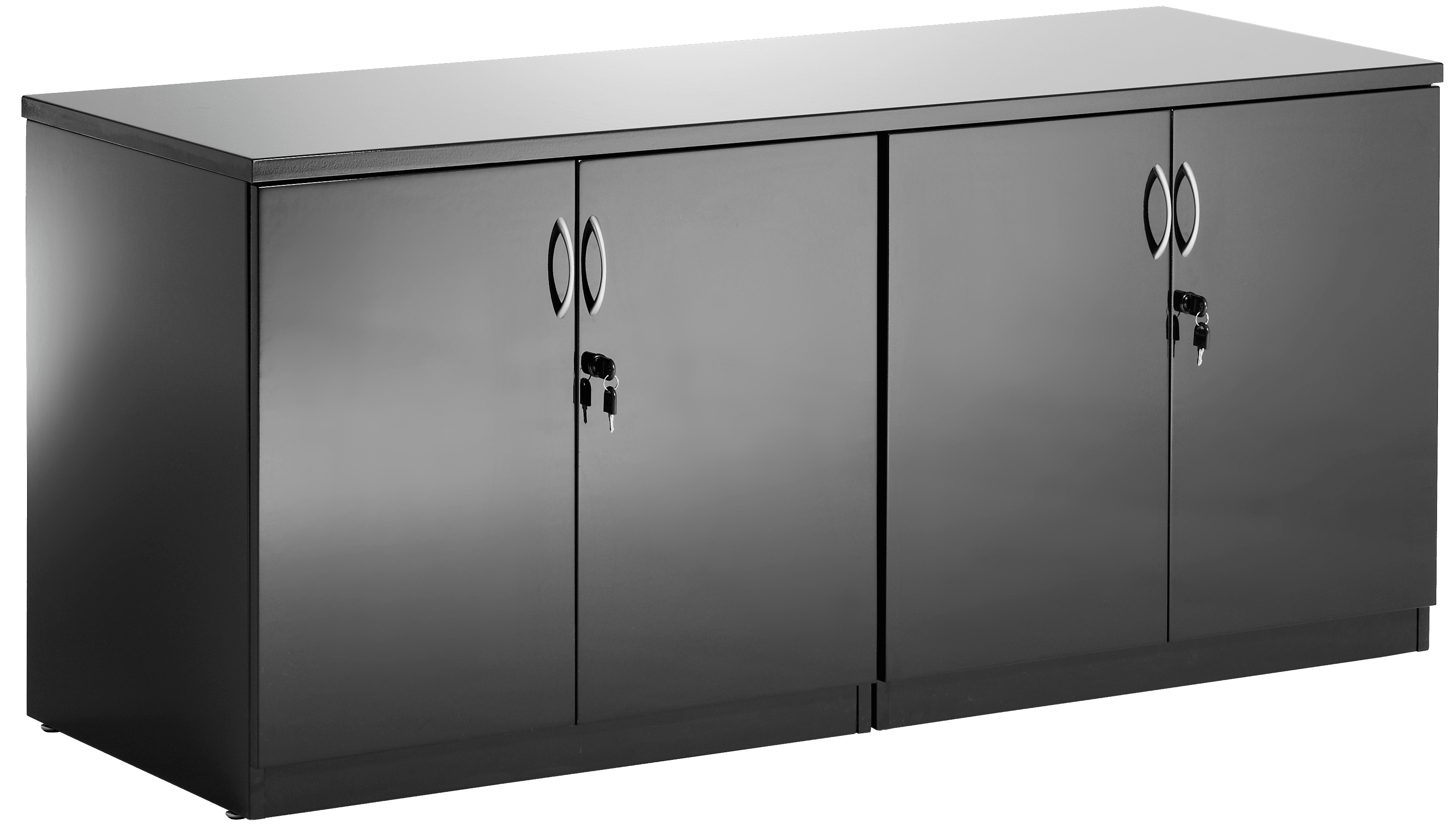 Dynamic High Gloss Twin Cupboard with 4 Lockable Doors and 25mm Top