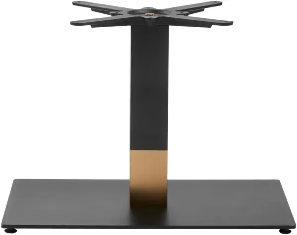 Zap Boston Sleek Black & Gold Small Rectangular Table Base - (h) 430mm