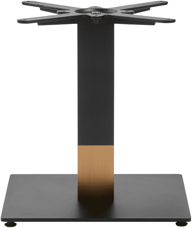 Boston Sleek Black & Gold Square Table Base Indoor Use Only Office